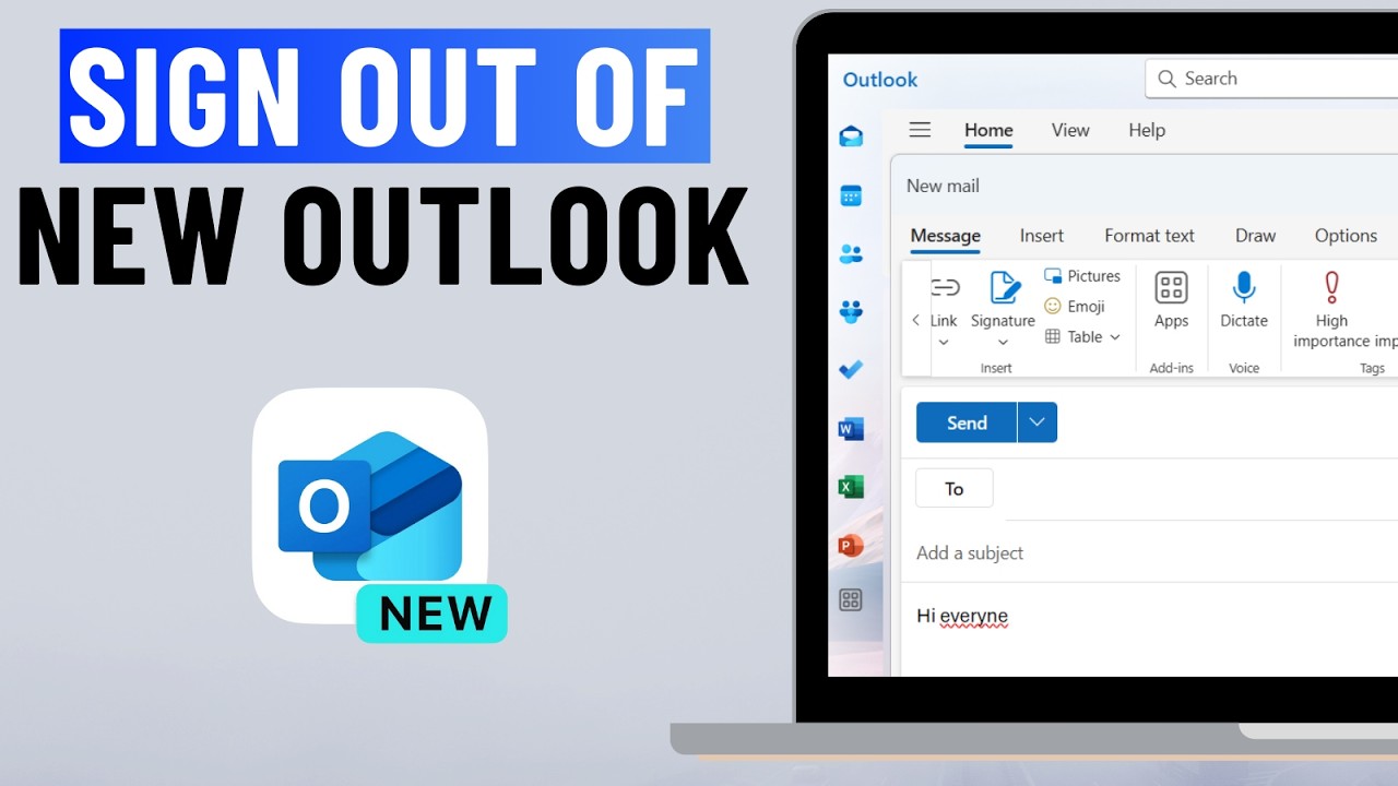 Log out of Outlook tutorial